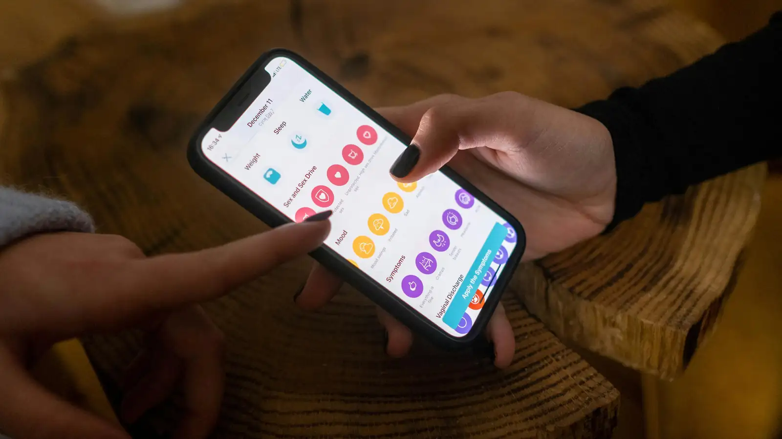 Smartphone on table with language learning app open