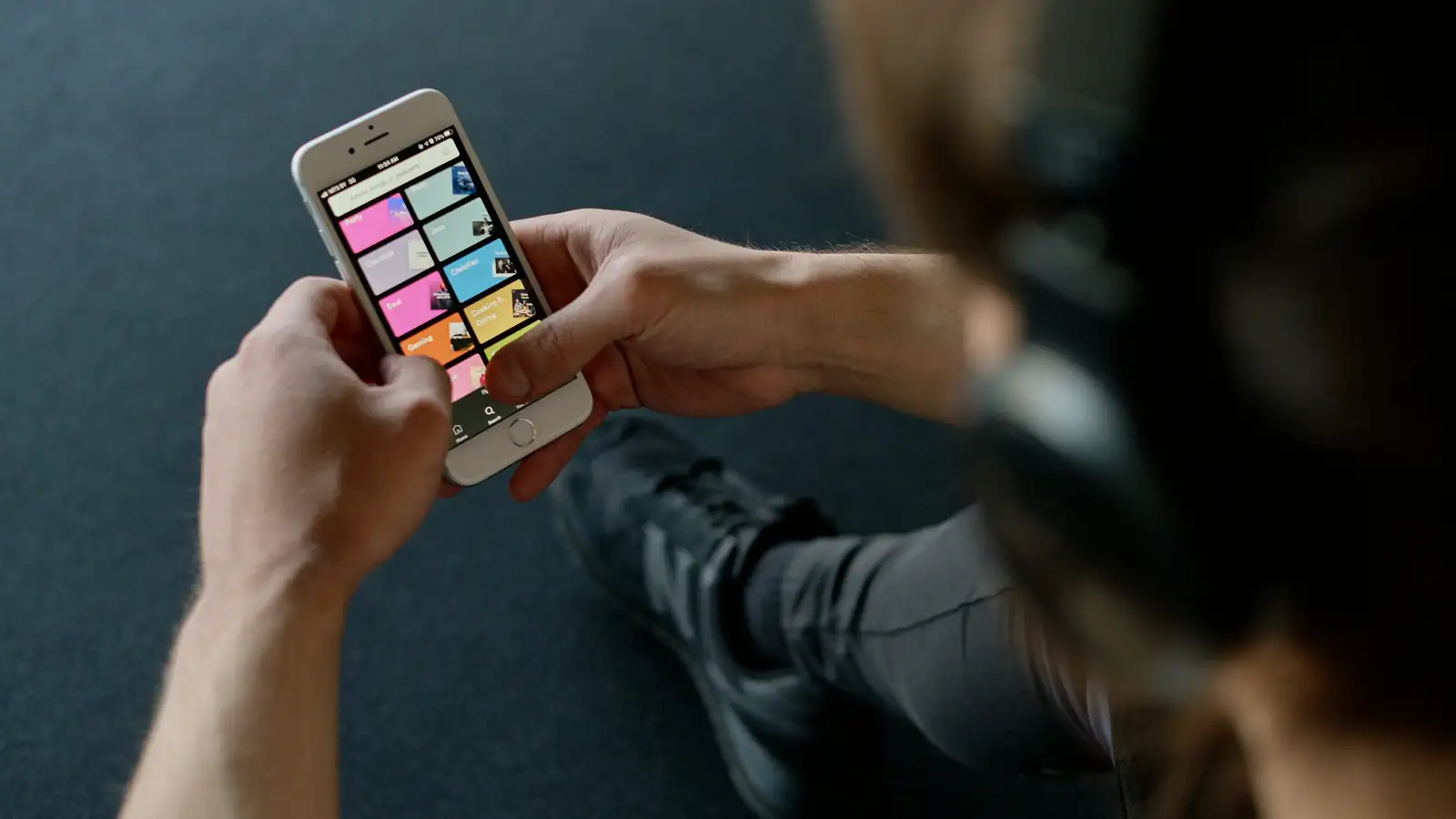 Close-up of phone showing a language lesson screen